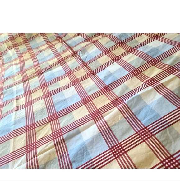 Pottery Barn Kids Blue Cream Red Plaid Twin Duvet Cover Standard Pillowcase - Picture 4 of 7